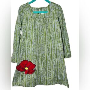 Hanna Andersson Poppy Flower Long Sleeve Dress‎ Size 5 Cotton Soft Knee Length